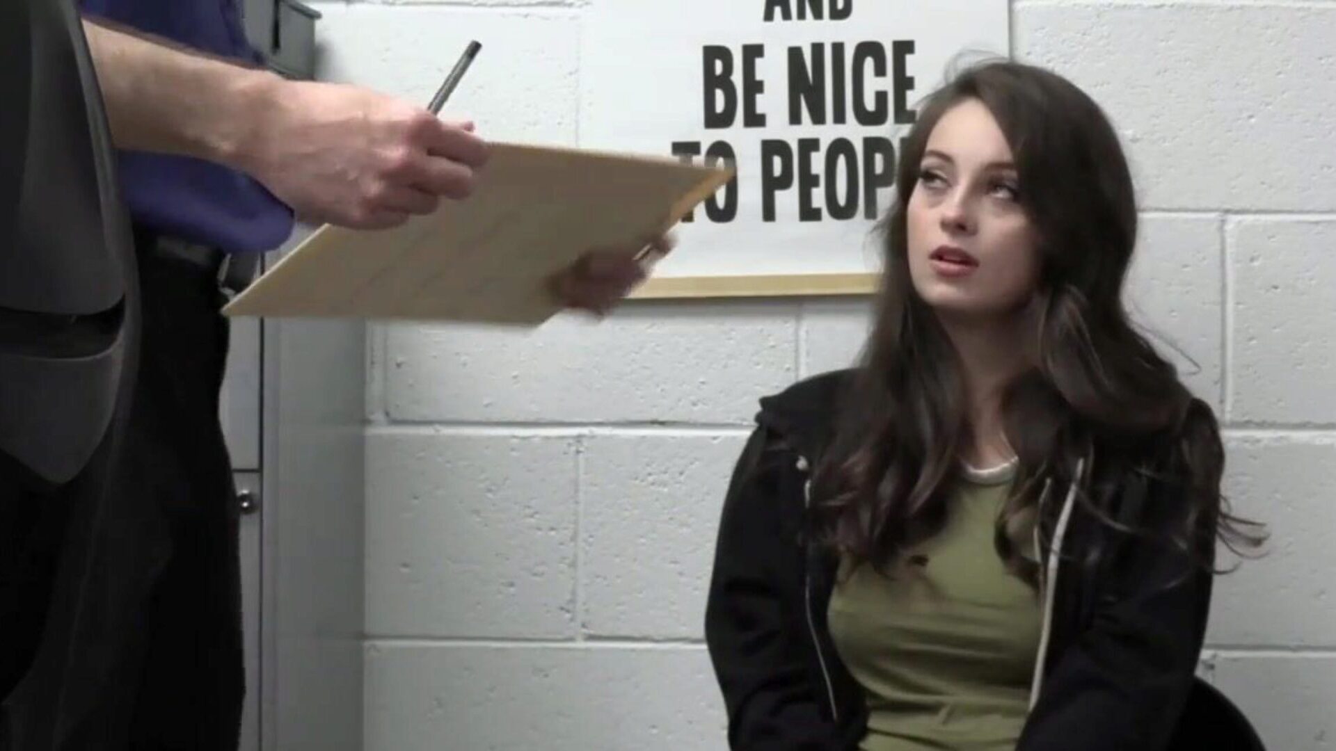 otome game sekai dublado - Pervy guard pummeling Maddy Mays constricted cookie over the table